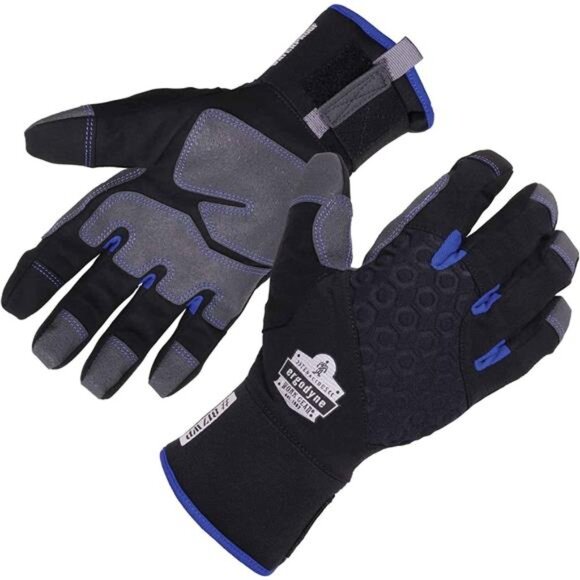 Waterproof Work Gloves, Thermal Insulated, Touchscreen, Reinforced Palms Black - Picture 1 of 7